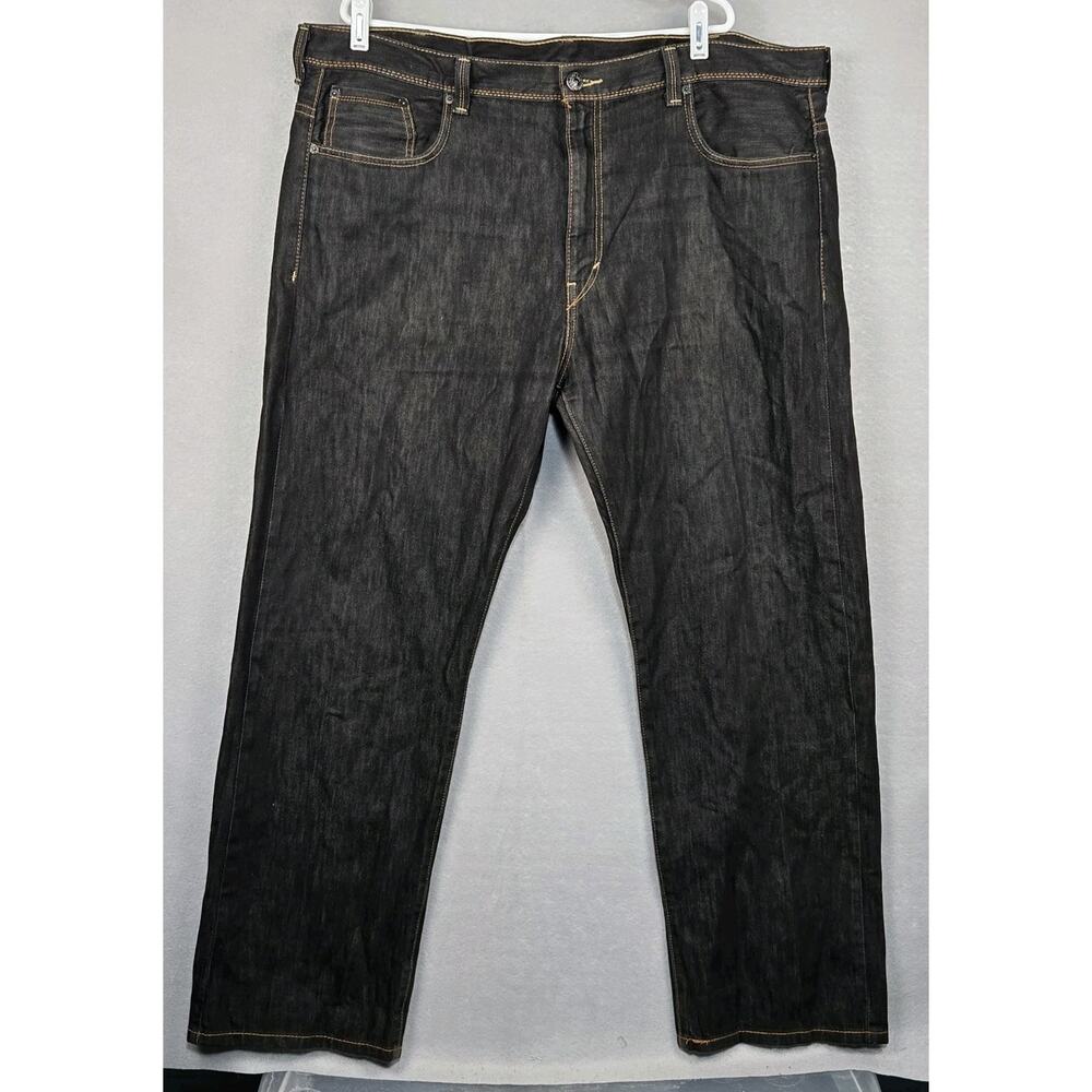 Levis 569 Jeans Mens 42x31 Black Denim Loose Straight Flap Pockets